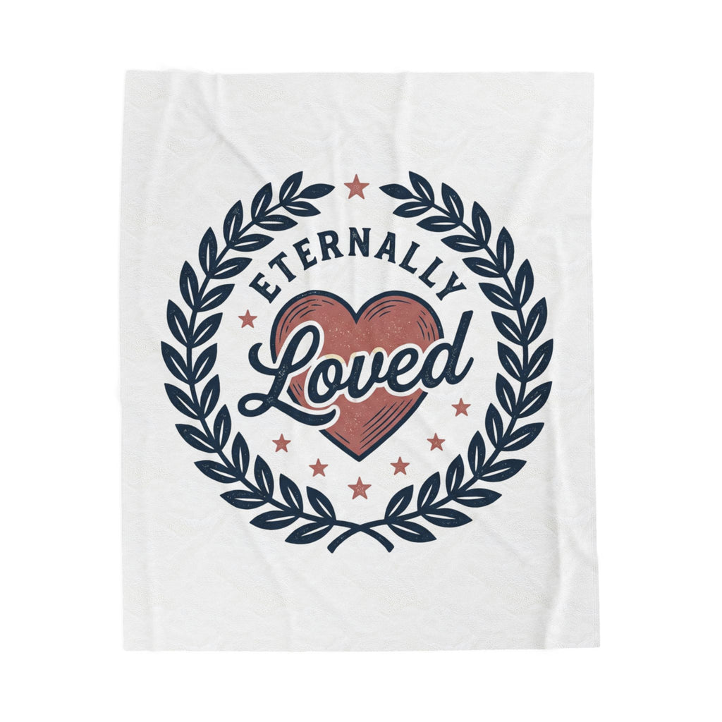 Eternally Loved heart wreath Velveteen Blanket | sentimental cozy throw