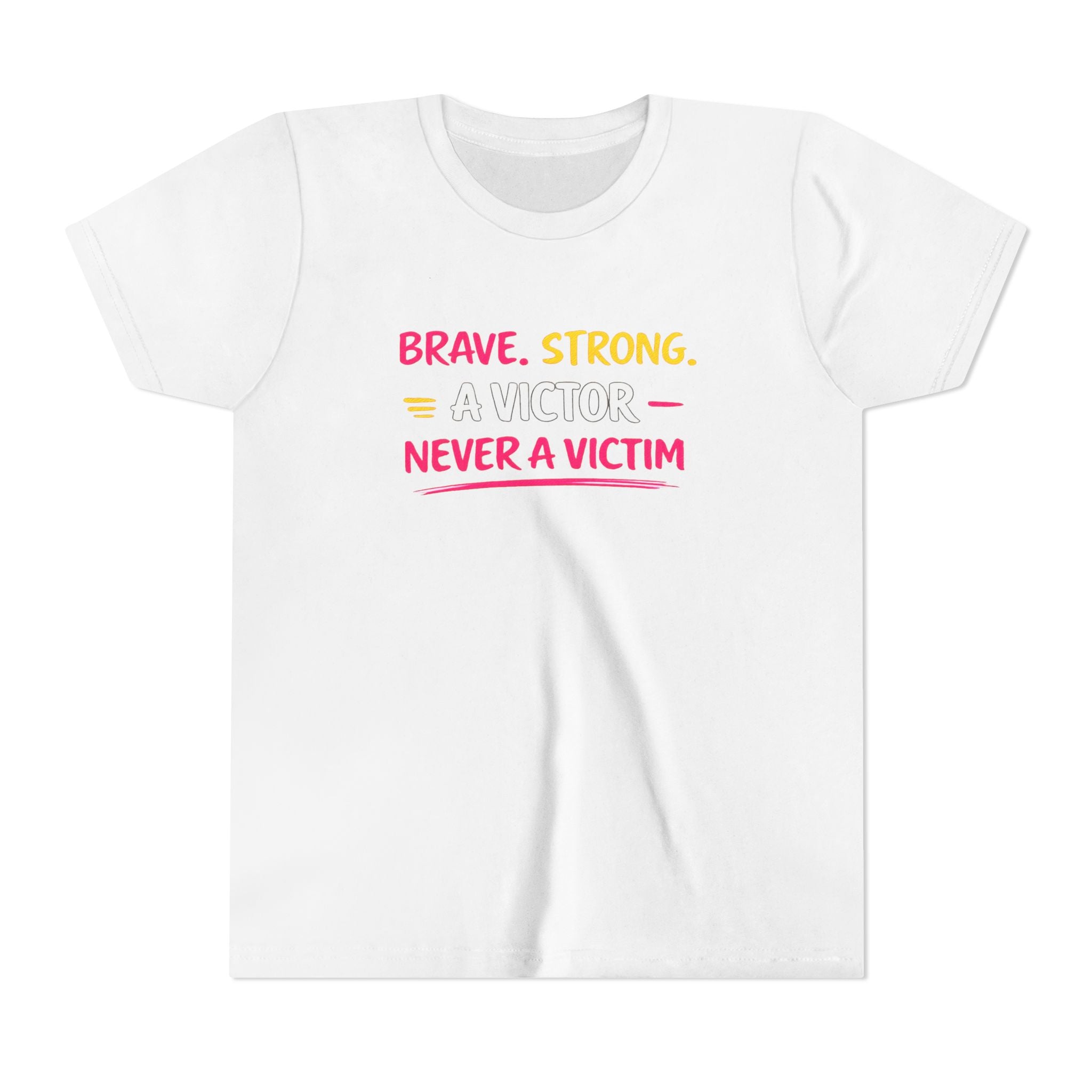 Brave. Strong, A Victor Youth Short Sleeve Tee
