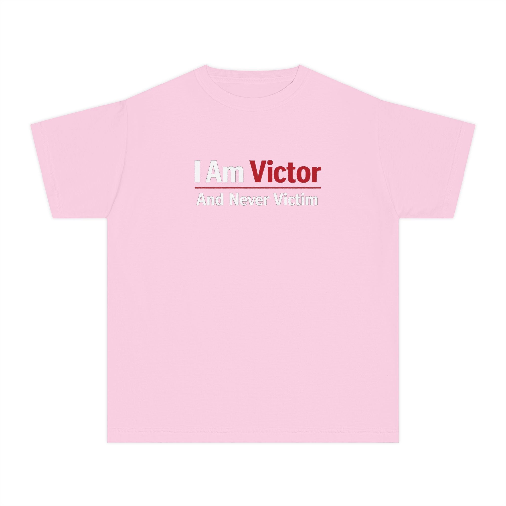**KiDS**I Am Victor Youth Tee – Motivational Kids T‑Shirt ("I Am Victor And Never Victim")