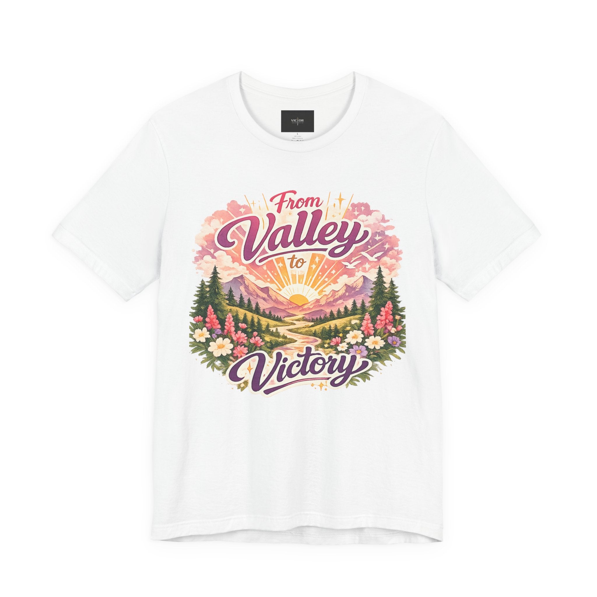 T-Shirt — "From Valley to Victory" Scenic Vintage Mountain Tee