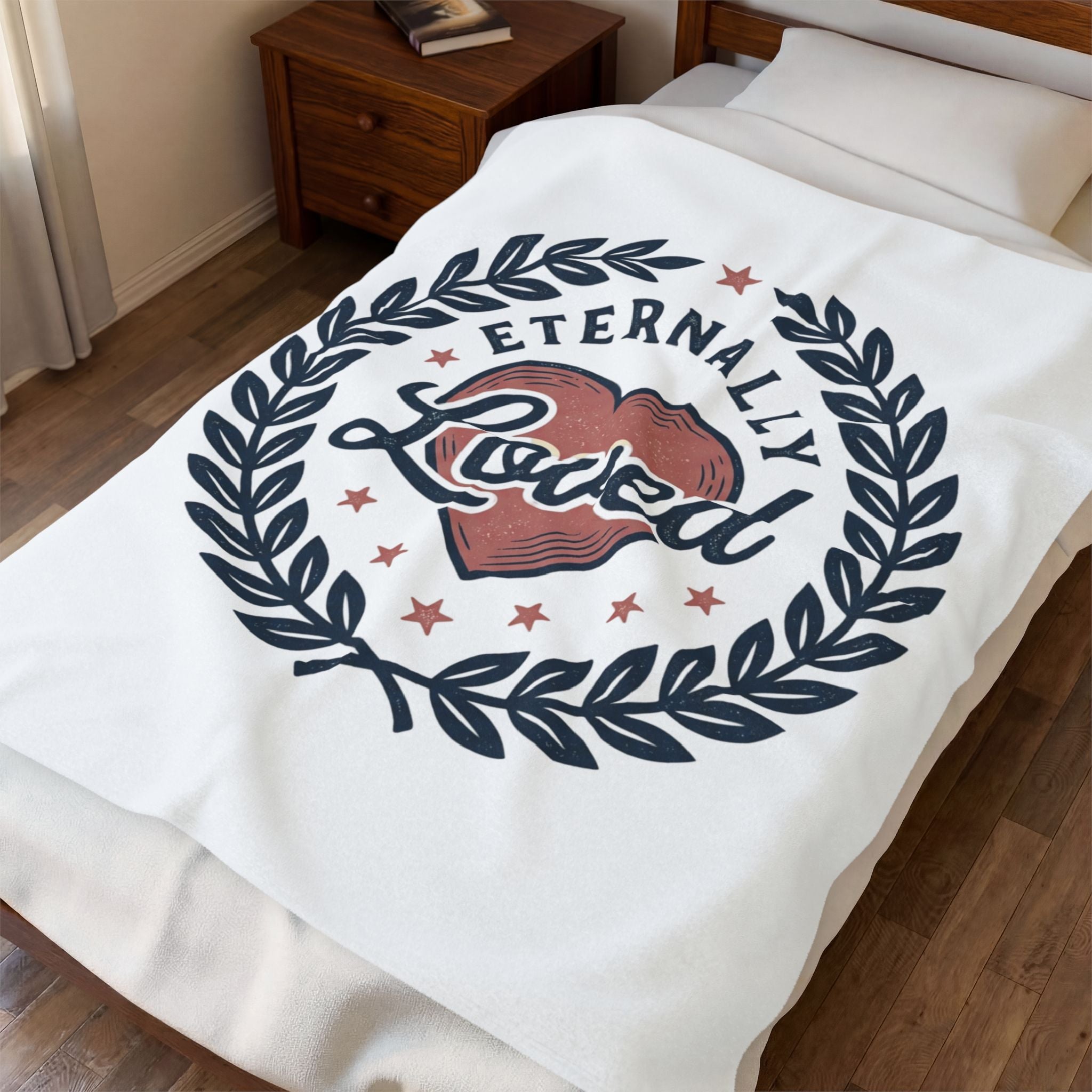 Eternally Loved heart wreath Velveteen Blanket | sentimental cozy throw