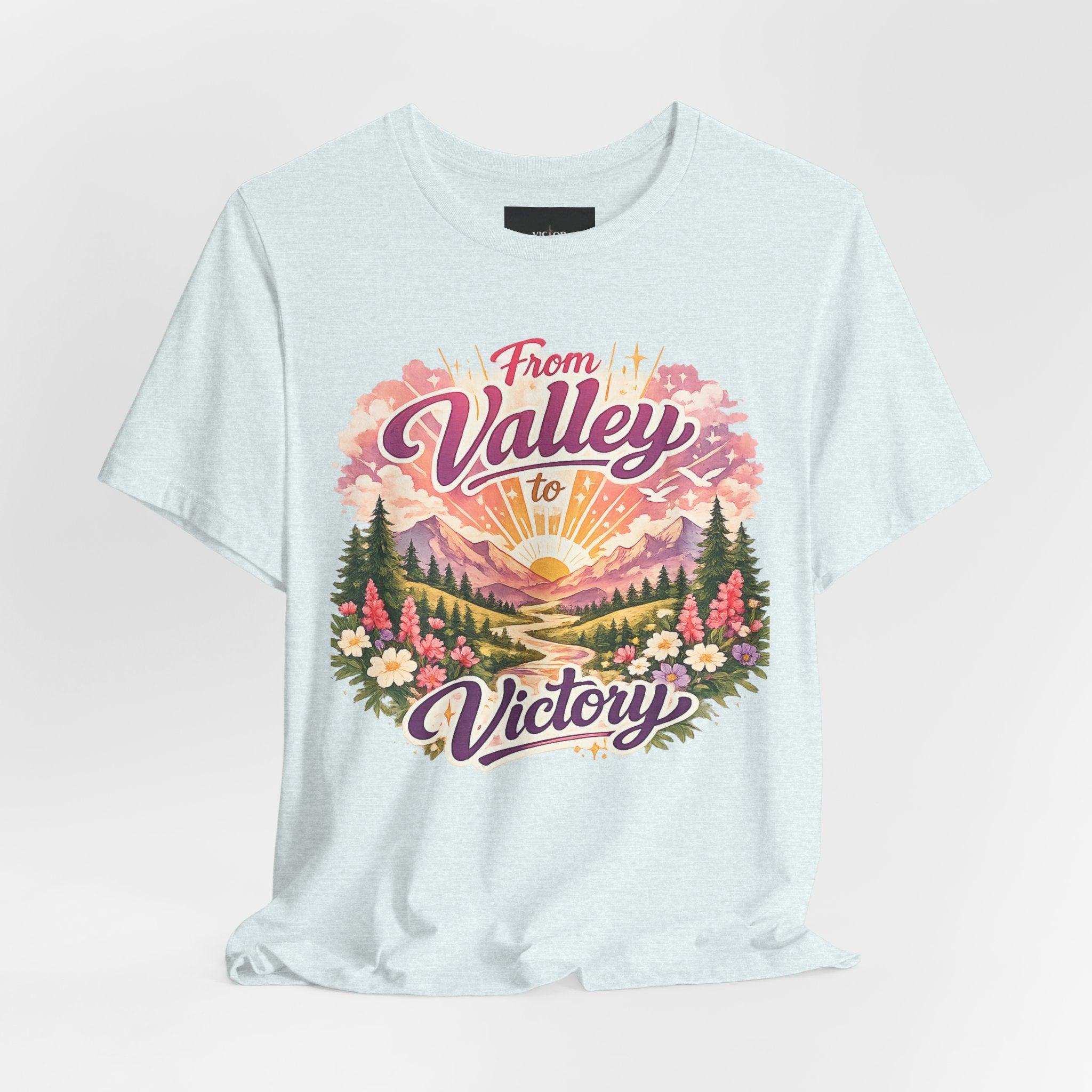 T-Shirt — "From Valley to Victory" Scenic Vintage Mountain Tee