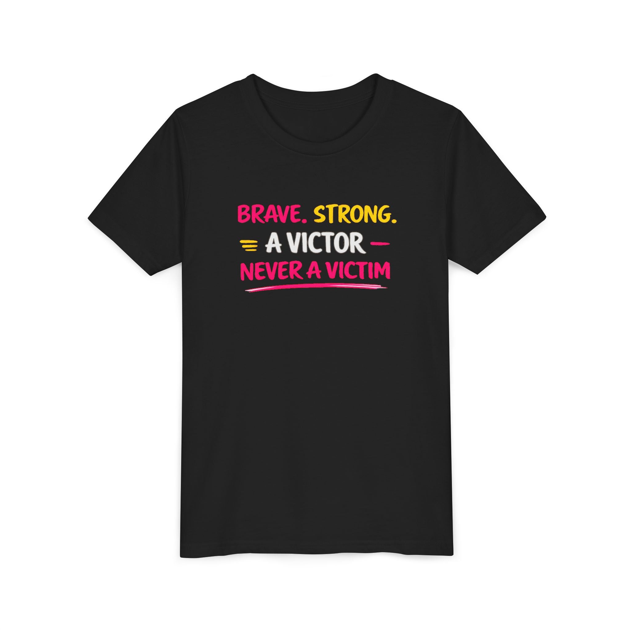 Brave. Strong, A Victor Youth Short Sleeve Tee