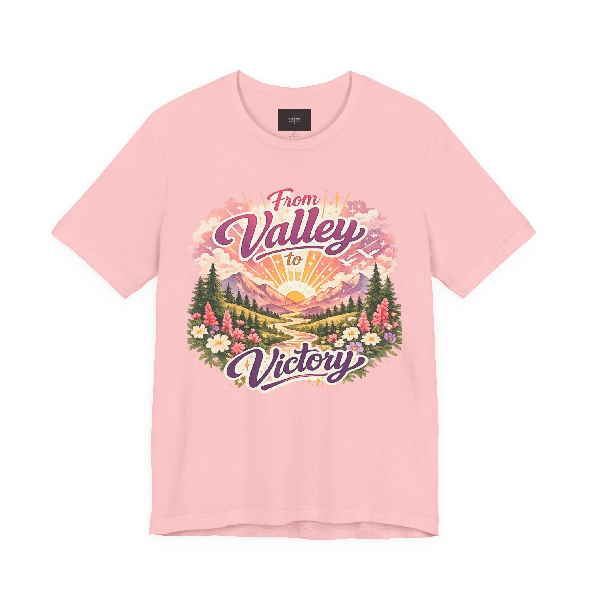 T-Shirt — "From Valley to Victory" Scenic Vintage Mountain Tee