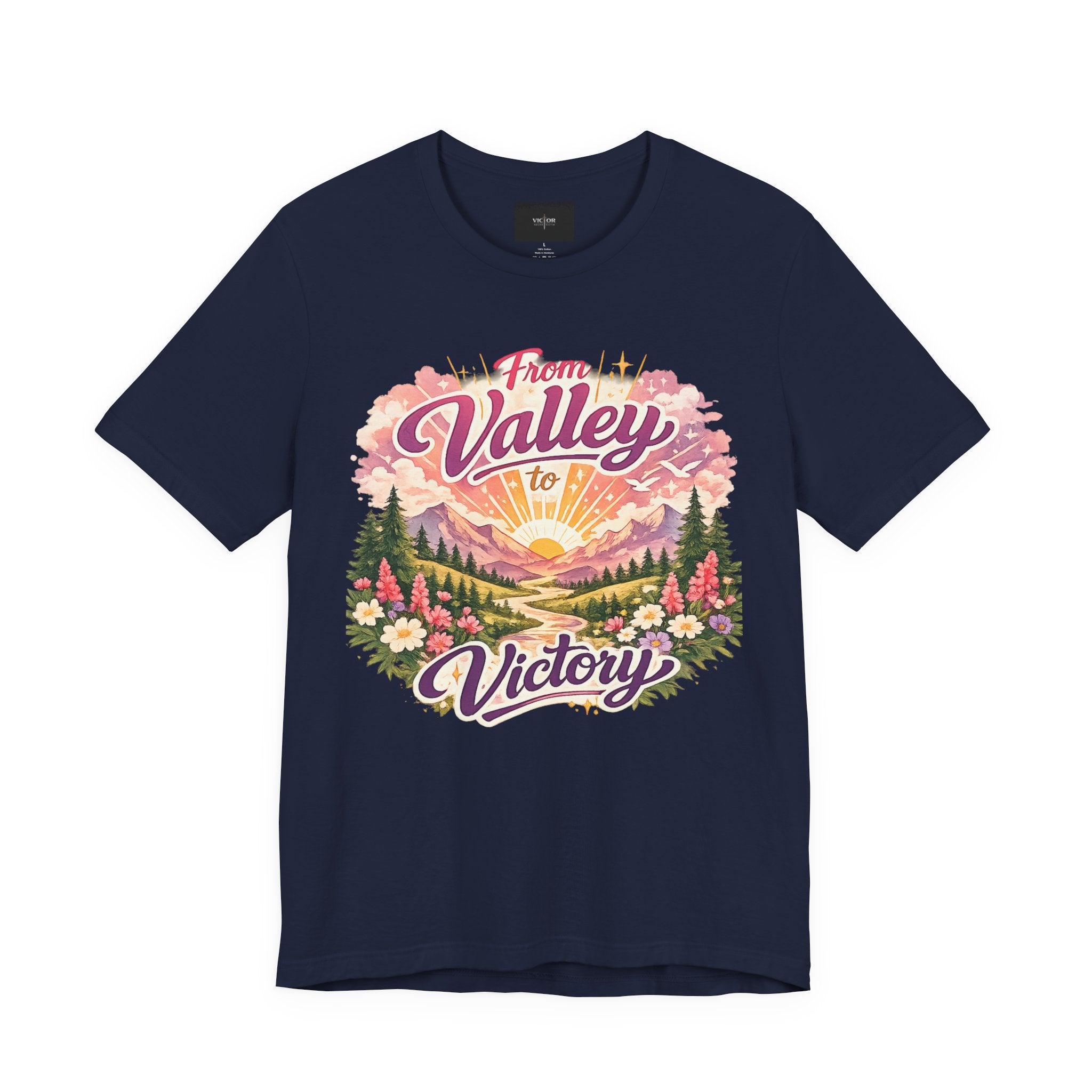 T-Shirt — "From Valley to Victory" Scenic Vintage Mountain Tee