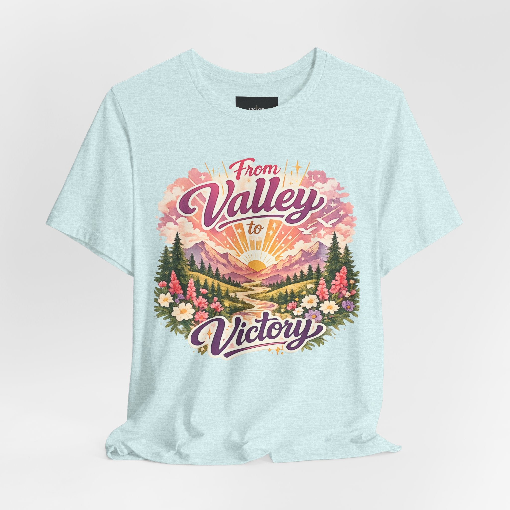 T-Shirt — "From Valley to Victory" Scenic Vintage Mountain Tee