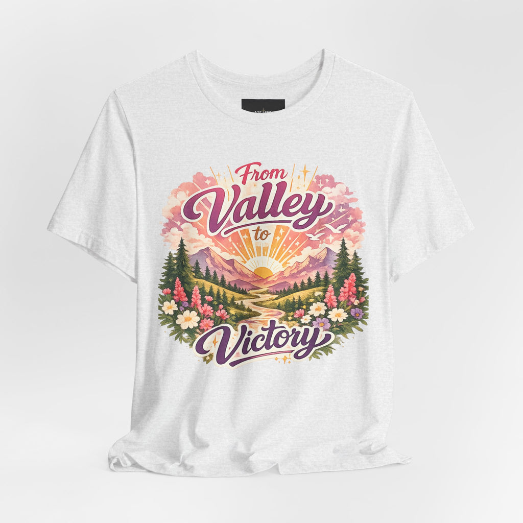 T-Shirt — "From Valley to Victory" Scenic Vintage Mountain Tee