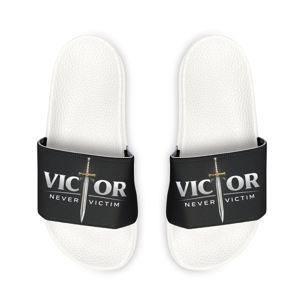 Victor Never Victim Sword Logo Slide Sandals | Men's Slides