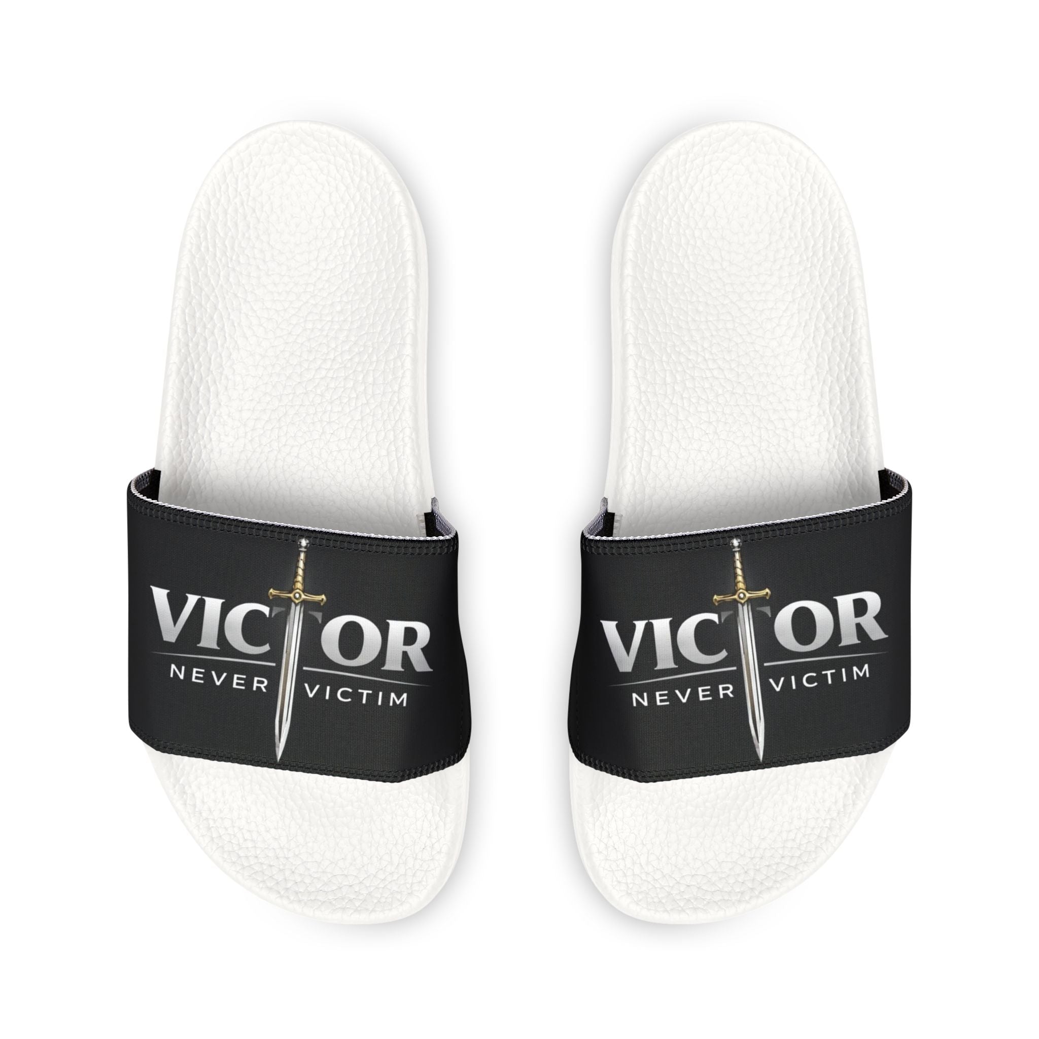 Victor Never Victim Sword Logo Slide Sandals | Men's Slides