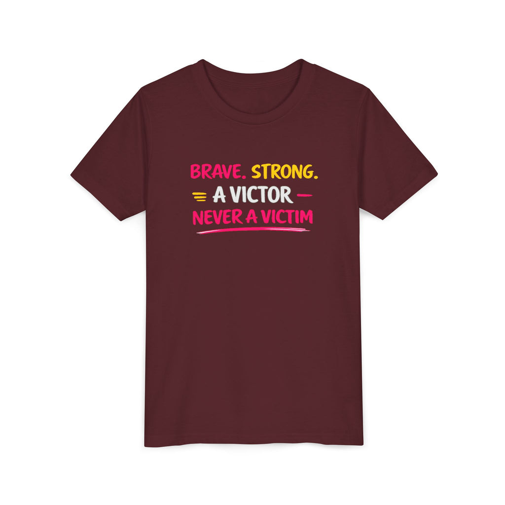 Brave. Strong, A Victor Youth Short Sleeve Tee
