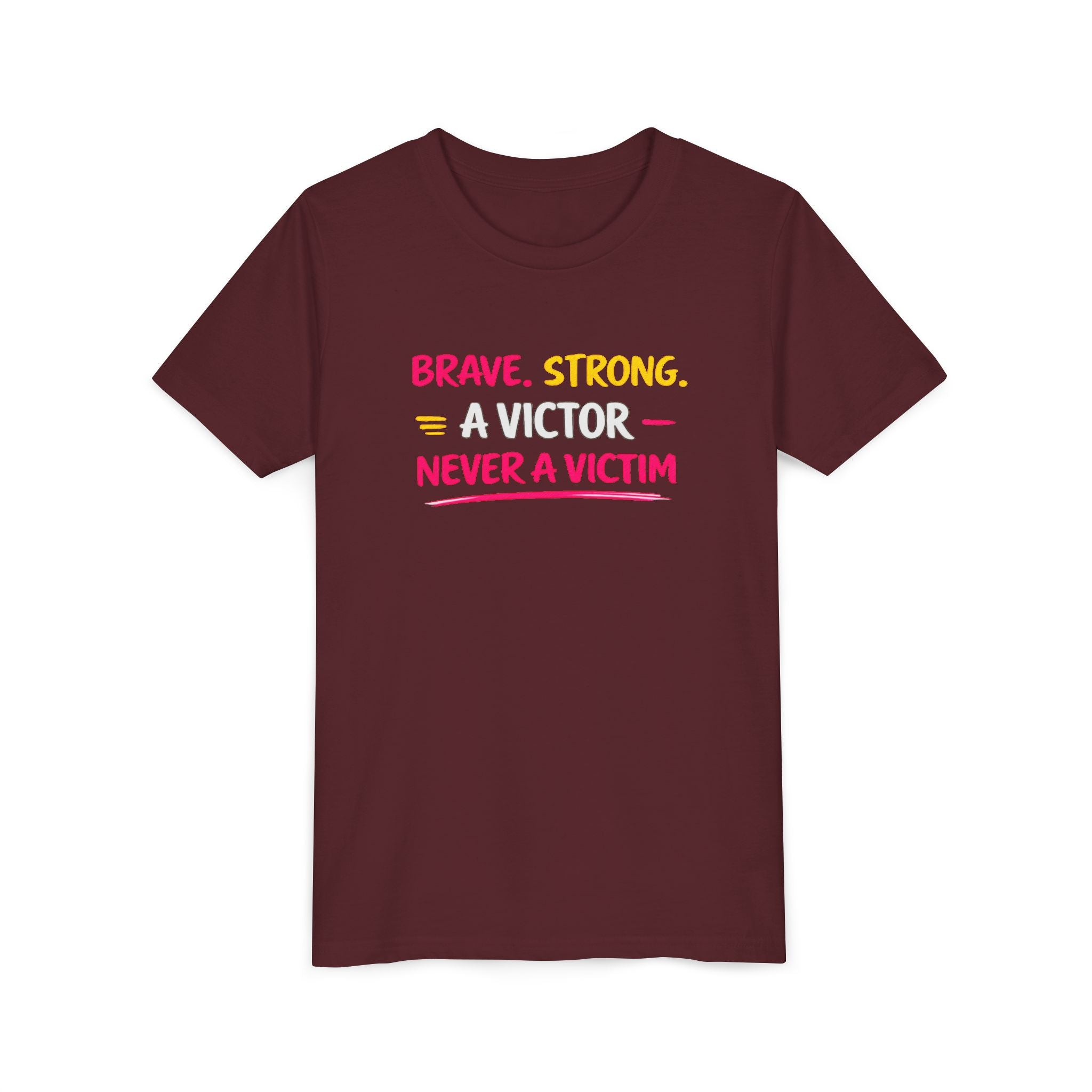 Brave. Strong, A Victor Youth Short Sleeve Tee