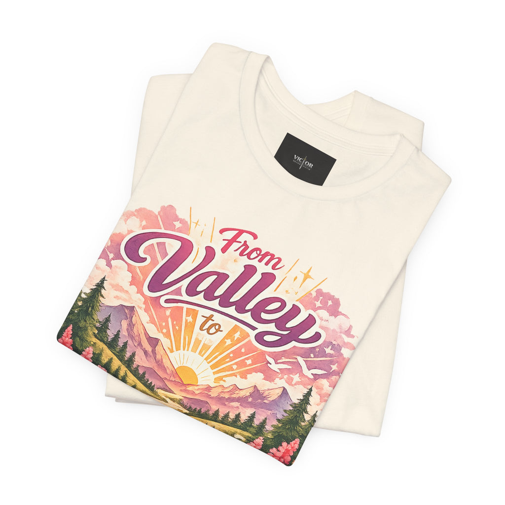 T-Shirt — "From Valley to Victory" Scenic Vintage Mountain Tee