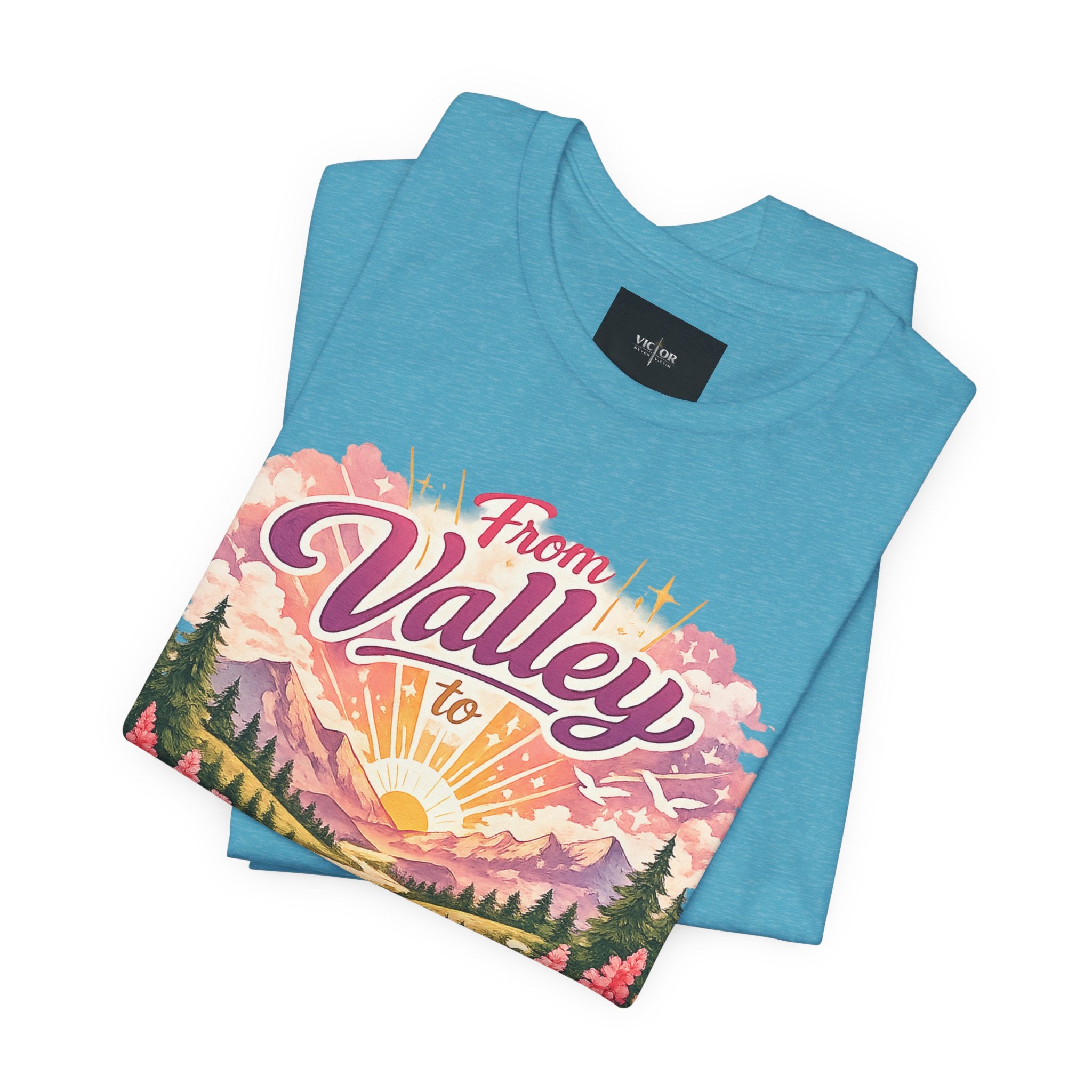 T-Shirt — "From Valley to Victory" Scenic Vintage Mountain Tee