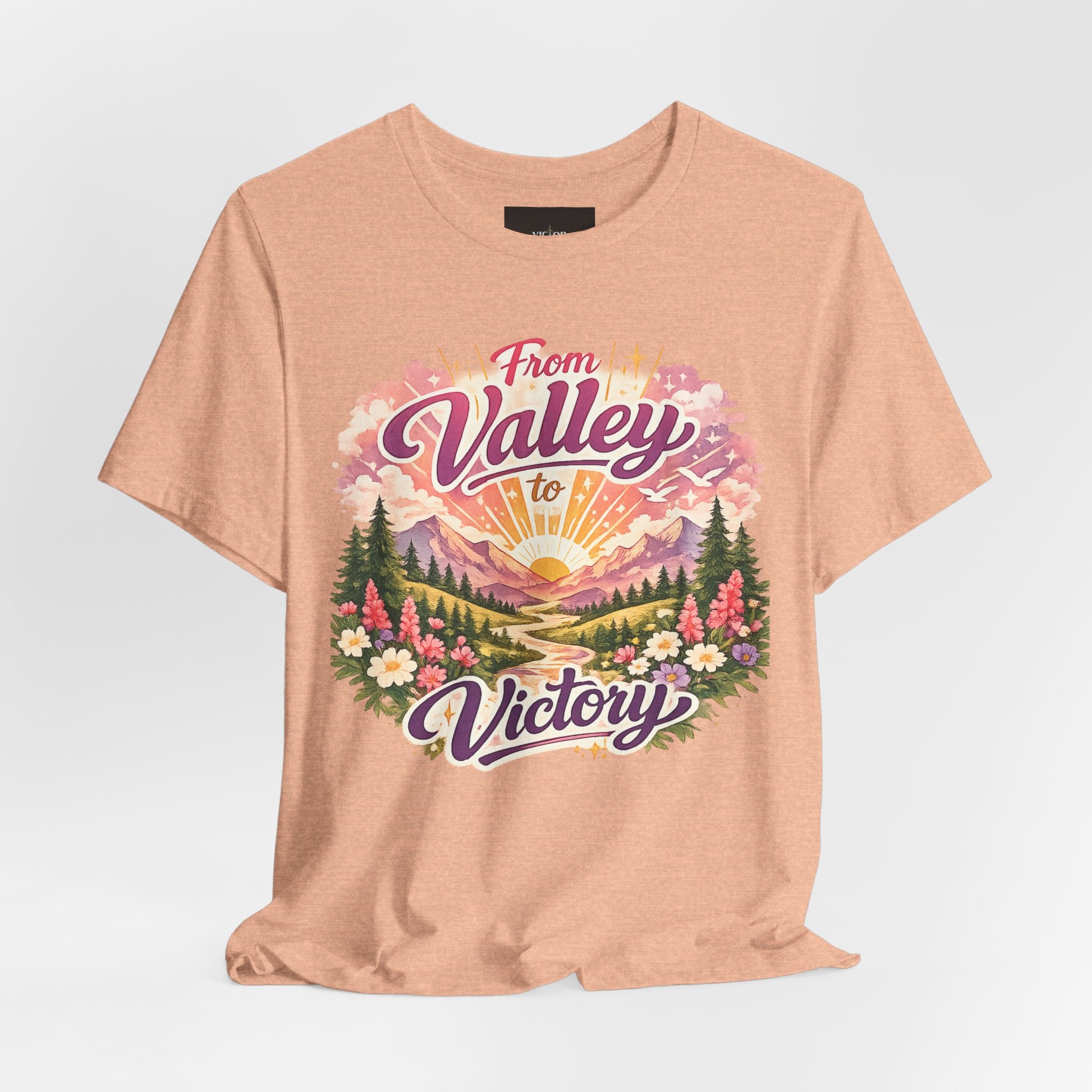 T-Shirt — "From Valley to Victory" Scenic Vintage Mountain Tee